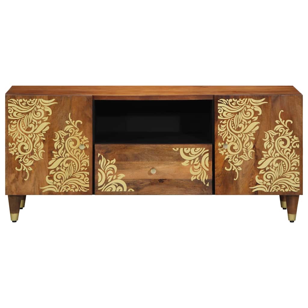 vidaXL TV Cabinet Honey Brown 105 x 33 x 46 cm Solid Mango Wood 3