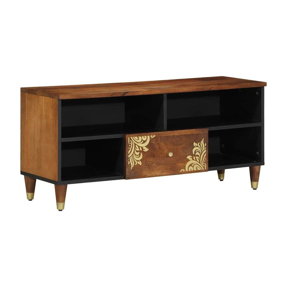 TV Cabinet Honey Brown Solid Mango Wood