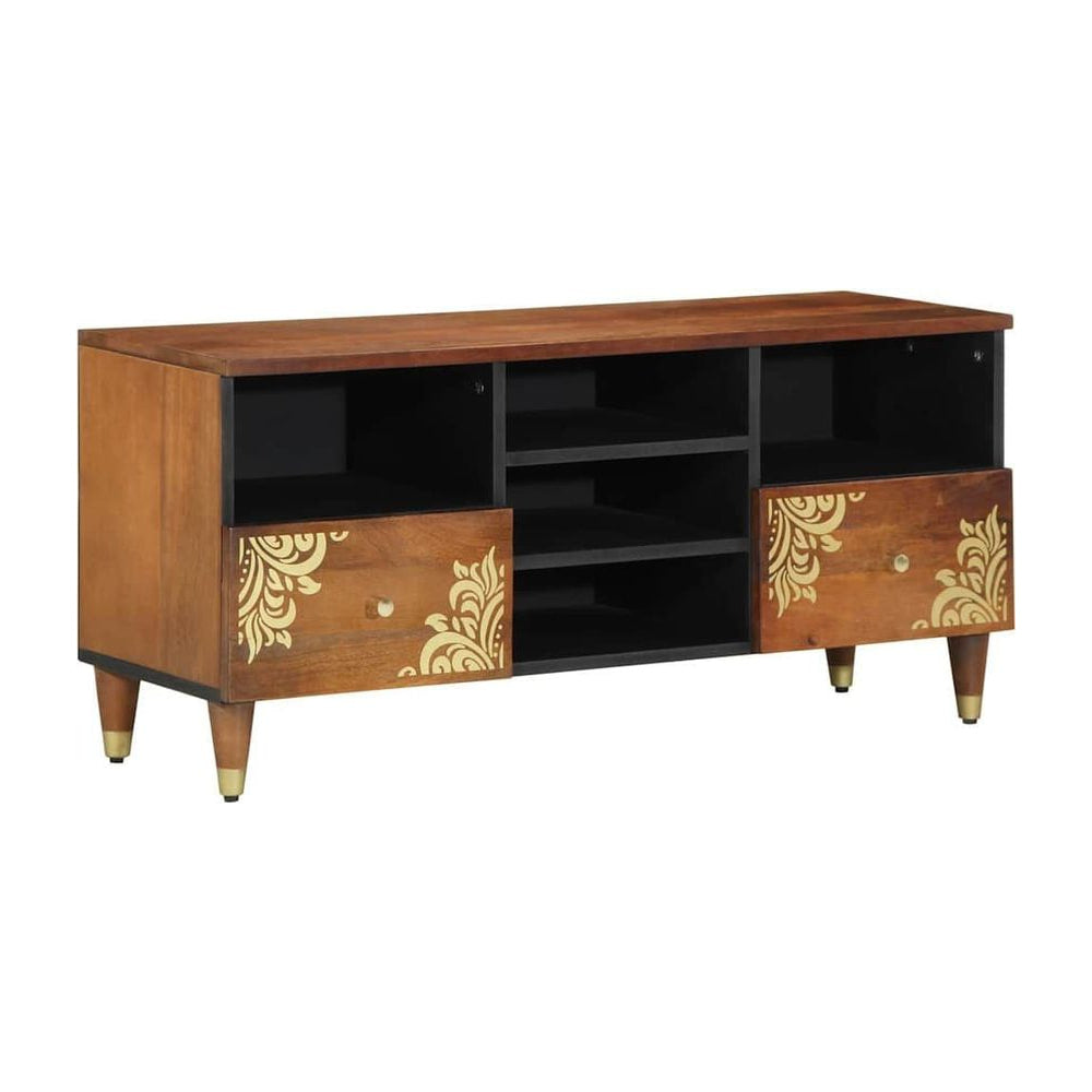 TV Cabinet Honey Brown Solid Mango Wood