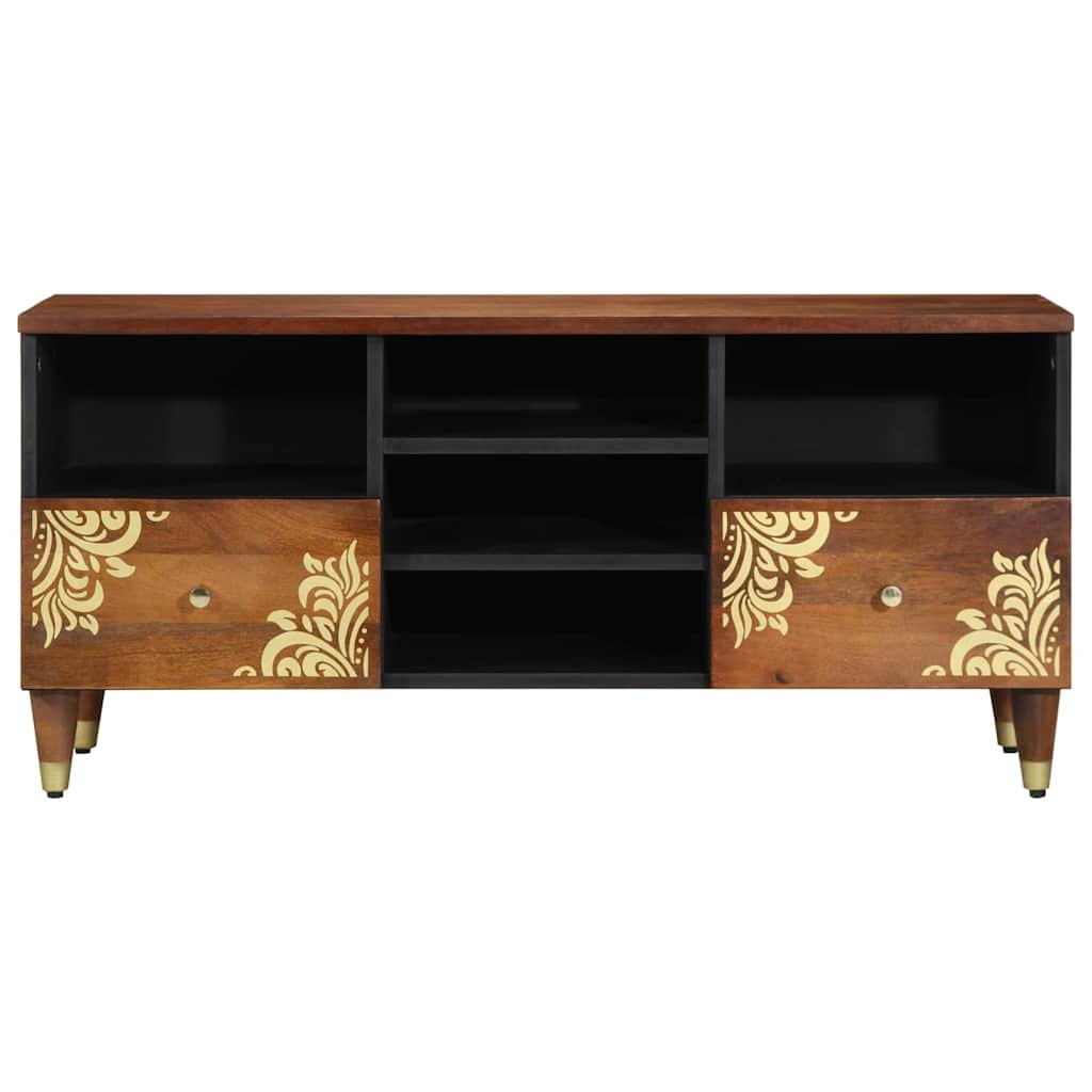 vidaXL TV Cabinet Honey Brown 100 x 33 x 46 cm Solid Mango Wood 3
