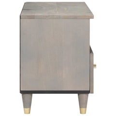 TV Cabinet with Drawer Grey Solid Mango Wood, image 4
