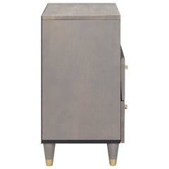 vidaXL Bedside Cabinet Grey 50 x 33 x 62 cm Solid Mango Wood 4