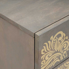 vidaXL Bedside Cabinet with Door Grey 50 x 33 x 60 cm Solid Mango Wood 6