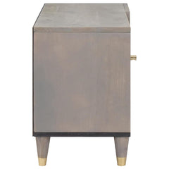 vidaXL TV Cabinet Grey 80 x 33 x 46 cm Solid Mango Wood 4
