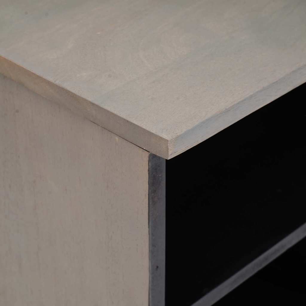 TV Cabinet with Drawer Grey Solid Mango Wood, image 6