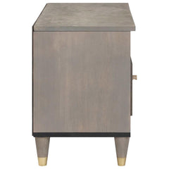 TV Cabinet with Drawer Grey Solid Mango Wood, image 4