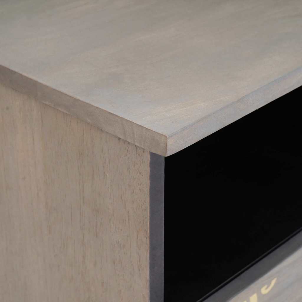 TV Cabinet Grey Solid Mango Wood, image 6