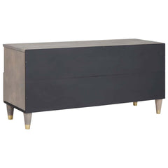 TV Cabinet Grey Solid Mango Wood, image 5
