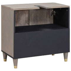Sink cabinet 62 x 33 x 58 cm Solid Mango Wood Grey