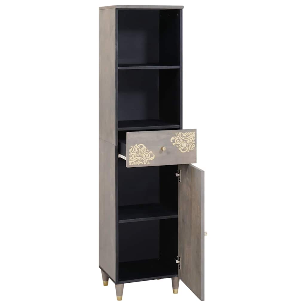 Bathroom Cabinet 38 x 33 x 160 cm Solid Mango Wood Grey