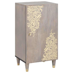 Sideboard and Gold Solid Mango Wood in Grey