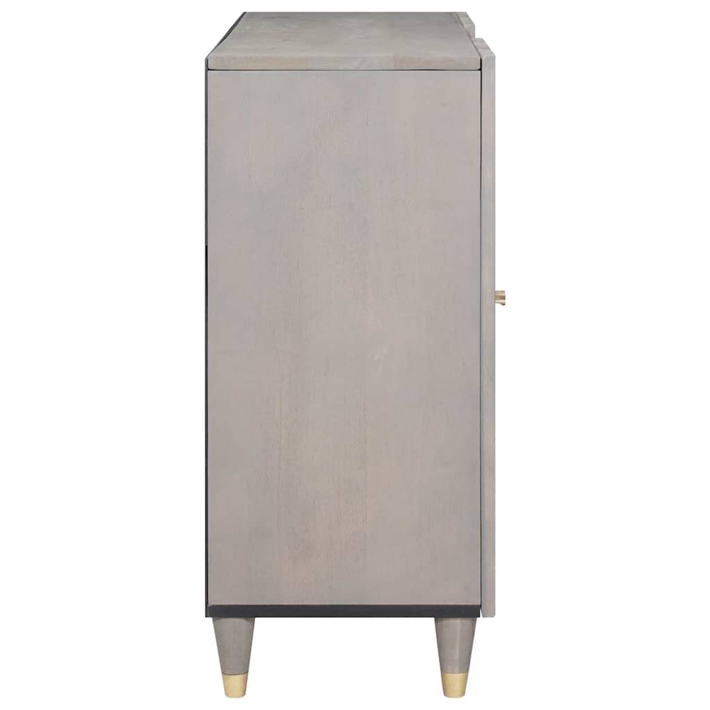 vidaXL Sideboard Grey and Gold 90 x 33 x 75 cm Solid Mango Wood 4