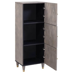 Highboard Grey and Gold Solid Mango Wood, image 2