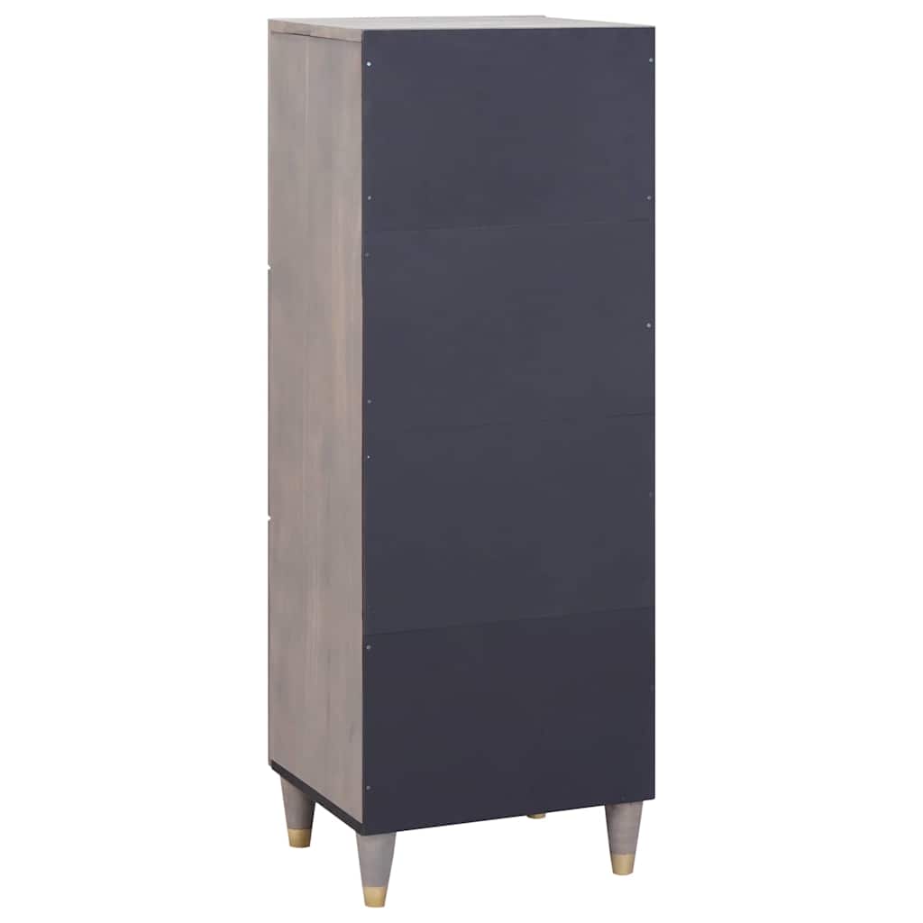 Highboard Grey and Gold Solid Mango Wood, image 5