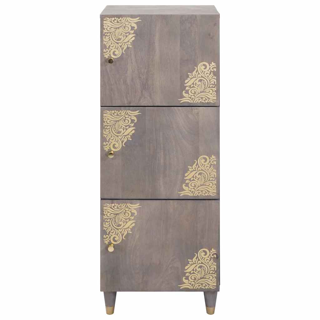 Highboard Grey and Gold Solid Mango Wood, image 3