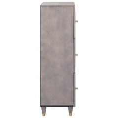 Highboard Grey and Gold Solid Mango Wood, image 4