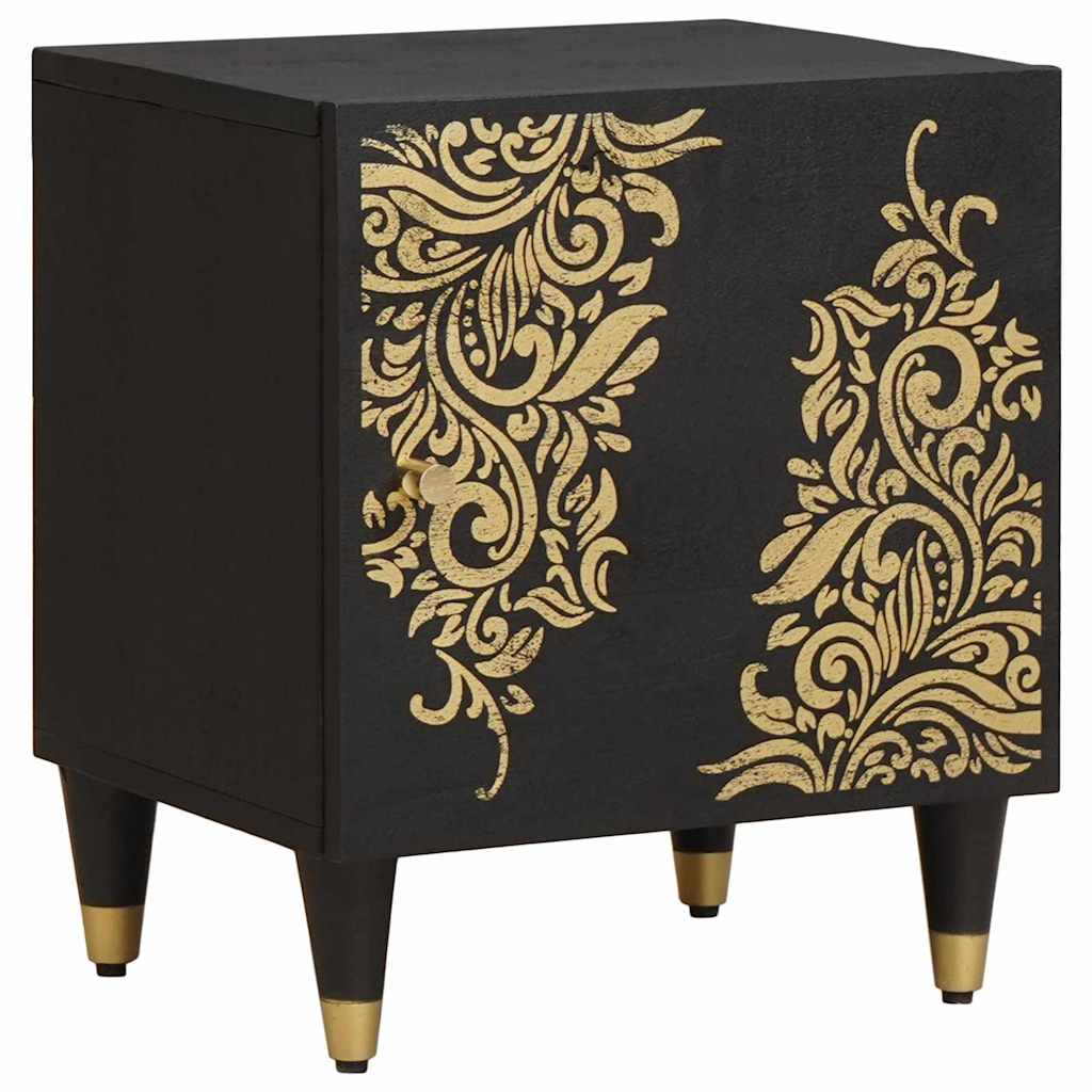 vidaXL Bedside Cabinet with Door 2 pcs Black 40 x 33 x 46 cm 2