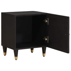 vidaXL Bedside Cabinet with Door 2 pcs Black 40 x 33 x 46 cm 3