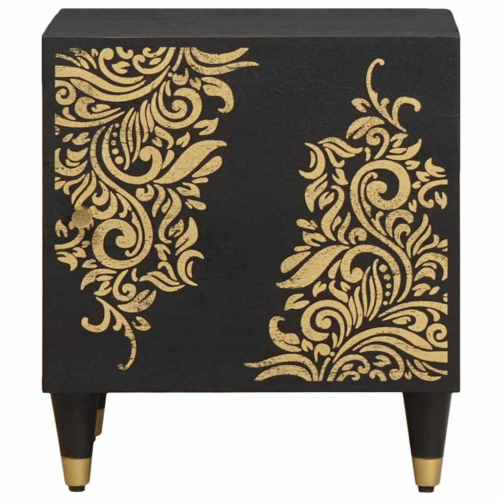 vidaXL Bedside Cabinet with Door 2 pcs Black 40 x 33 x 46 cm 4