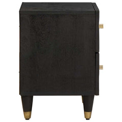 vidaXL Bedside Cabinet 2 pcs Black 40 x 33 x 46 cm Solid Mango Wood 5