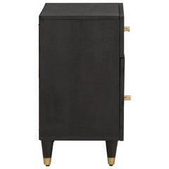 vidaXL Bedside Cabinet with Door with Drawer Black 50 x 33 x 60 cm 4