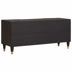 TV Cabinet with Drawer Black Solid Mango Wood, image 5