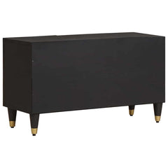 vidaXL TV Cabinet Black 80 x 33 x 46 cm Solid Mango Wood 5