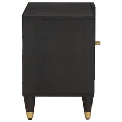 vidaXL TV Cabinet Black 80 x 33 x 46 cm Solid Mango Wood 4
