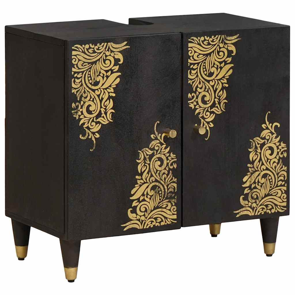 Sink cabinet 62 x 33 x 58 cm Solid Mango Wood Black