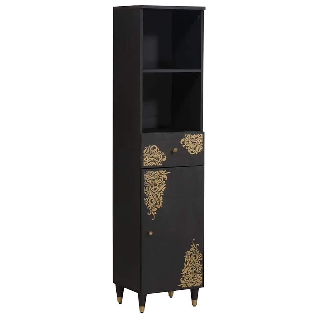 Bathroom Cabinet 38 x 33 x 160 cm Solid Mango Wood Black