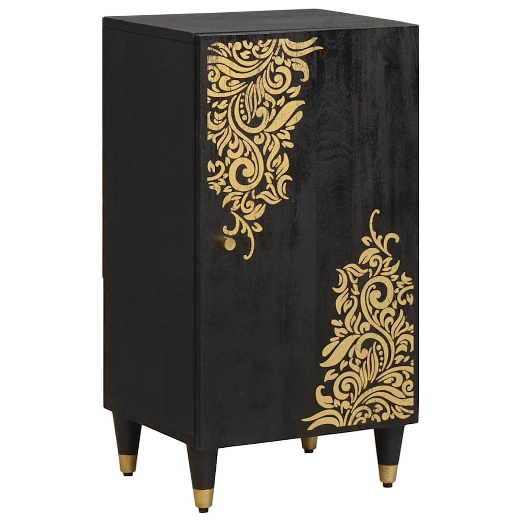 vidaXL Sideboard with Shelf Black 40 x 33 x 75 cm Solid Mango Wood 1