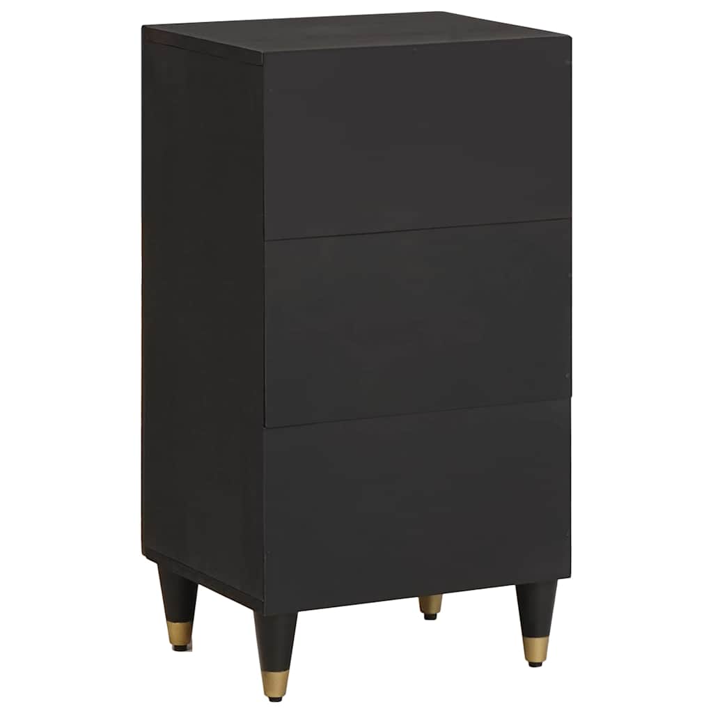 vidaXL Sideboard with Shelf Black 40 x 33 x 75 cm Solid Mango Wood 5