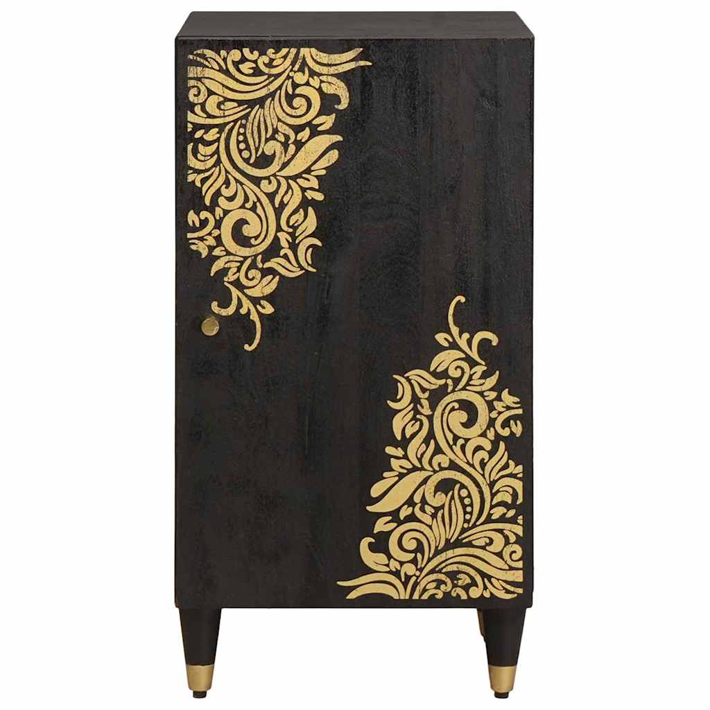 vidaXL Sideboard with Shelf Black 40 x 33 x 75 cm Solid Mango Wood 3