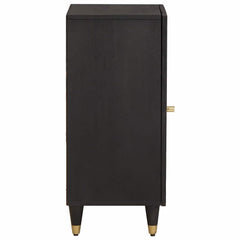vidaXL Sideboard with Shelf Black 40 x 33 x 75 cm Solid Mango Wood 4