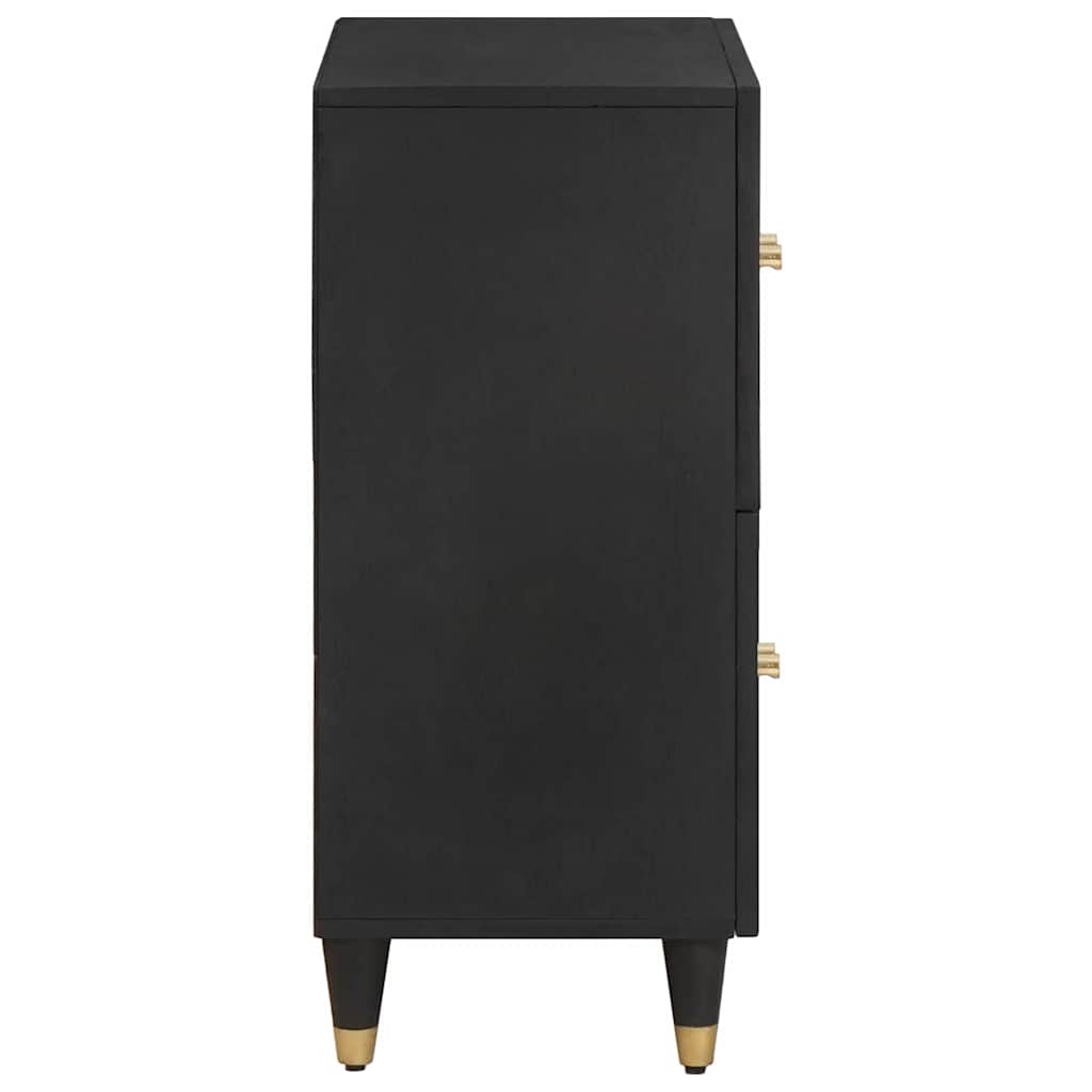 vidaXL Sideboard with Shelf Black 60 x 33 x 75 cm Solid Mango Wood 4