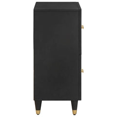 vidaXL Sideboard with Shelf Black 60 x 33 x 75 cm Solid Mango Wood 4