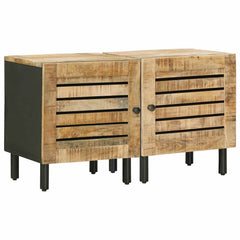 vidaXL Bedside Table 2 pcs Natural 40 x 33 x 46 cm Solid Mango Wood 2