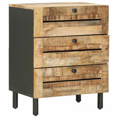 vidaXL Bedside Table Natural 50 x 33 x 62 cm Solid Mango Wood 2