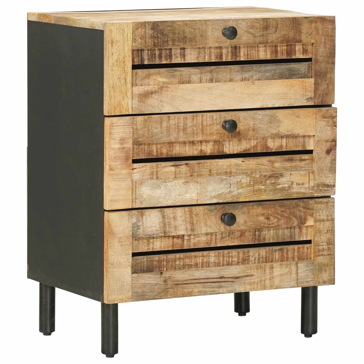 vidaXL Bedside Table Natural 50 x 33 x 62 cm Solid Mango Wood 2