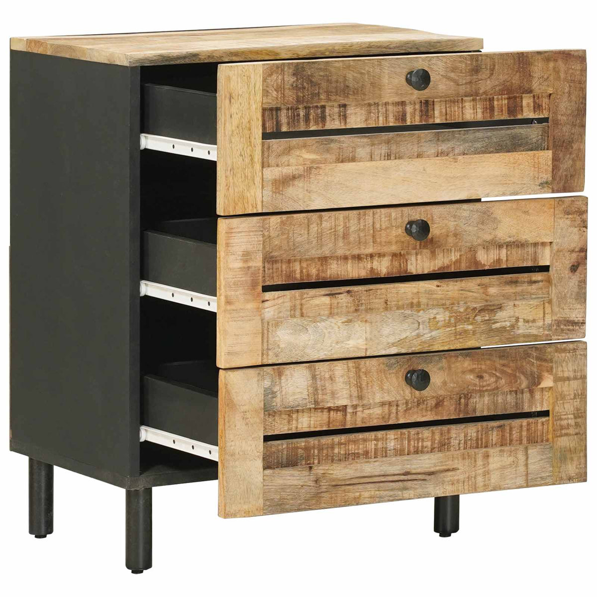 vidaXL Bedside Table Natural 50 x 33 x 62 cm Solid Mango Wood 3