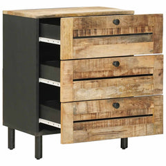 vidaXL Bedside Table Natural 50 x 33 x 62 cm Solid Mango Wood 3