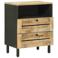 vidaXL Bedside Table Brown and Black 50 x 33 x 60 cm Solid Mango Wood 2