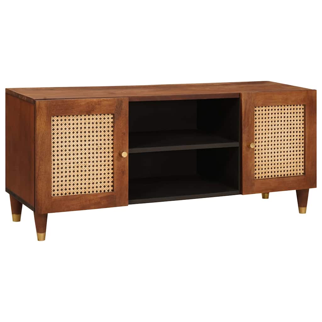 vidaXL TV Cabinet with Shelf Brown 105 x 33.5 x 46 cm Solid Mango Wood 1