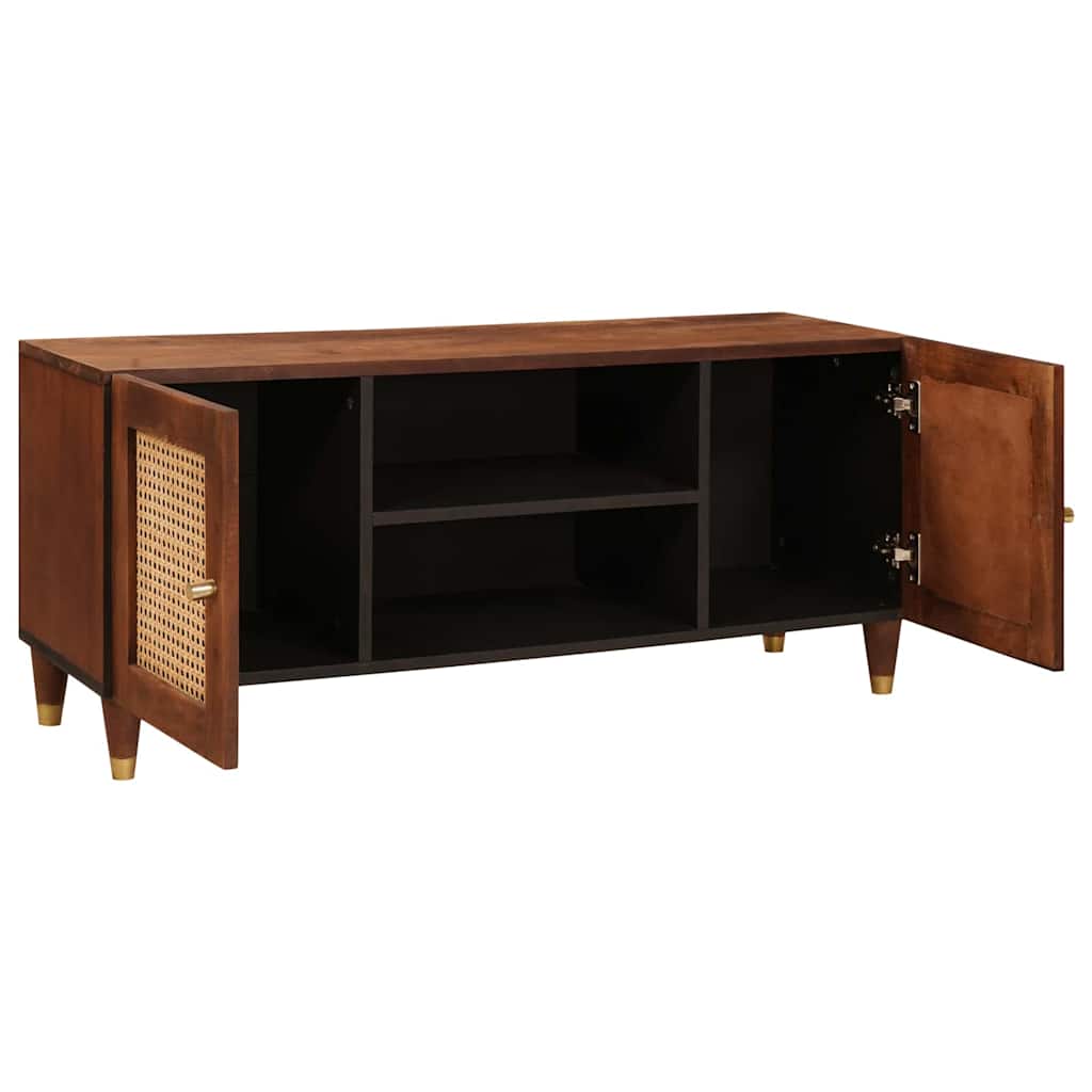 vidaXL TV Cabinet with Shelf Brown 105 x 33.5 x 46 cm Solid Mango Wood 2