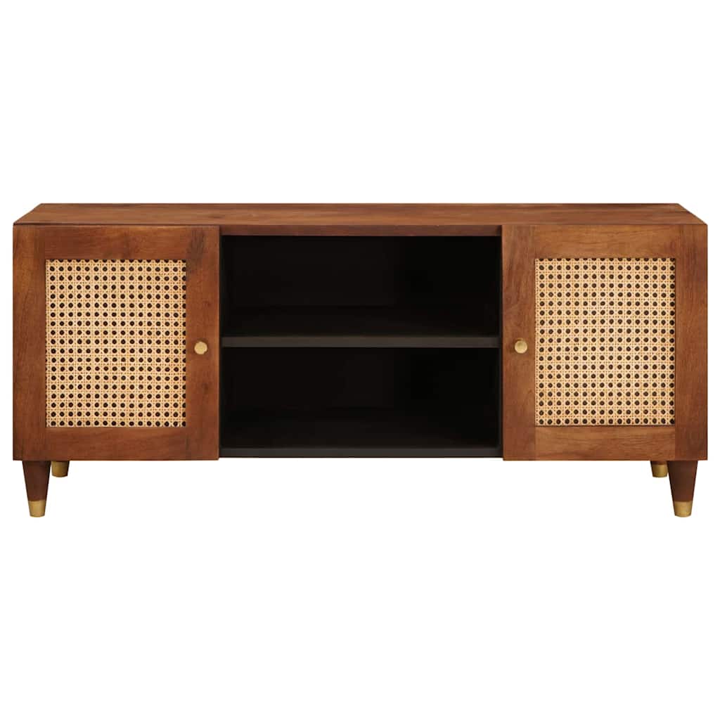 vidaXL TV Cabinet with Shelf Brown 105 x 33.5 x 46 cm Solid Mango Wood 3
