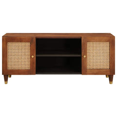 vidaXL TV Cabinet with Shelf Brown 105 x 33.5 x 46 cm Solid Mango Wood 3