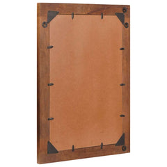 vidaXL Mirror Rectangular Brown and Silver 50 x 2.5 x 70 cm 3