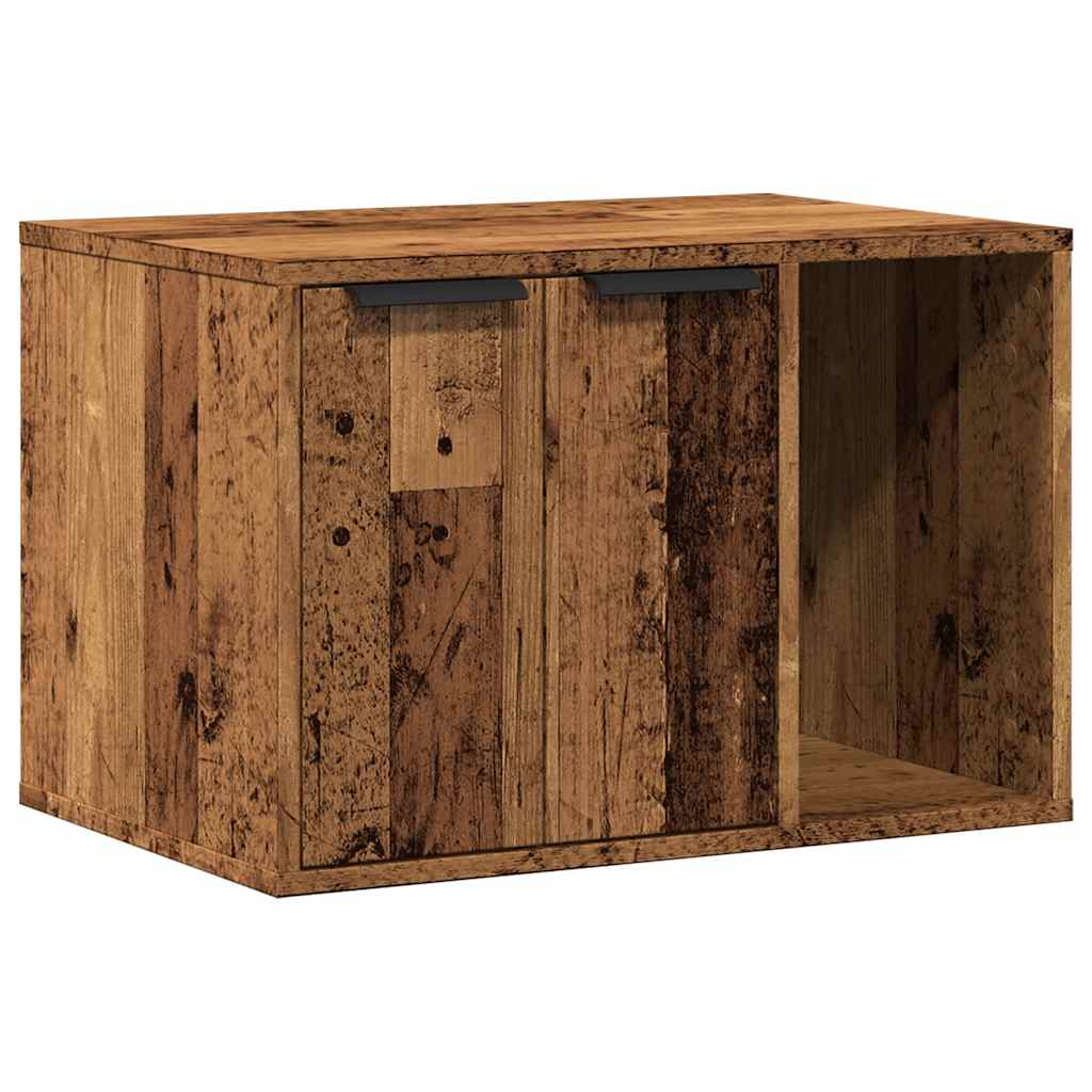 Cat Litter Box Enclosure 60x40x40 cm Engineered Wood Right-side Door Old wood
