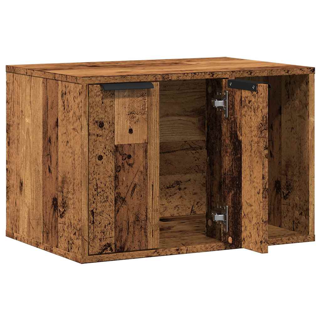 Cat Litter Box Enclosure 60x40x40 cm Engineered Wood Right-side Door Old wood