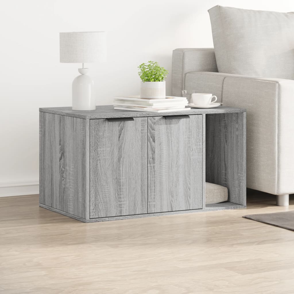 vidaXL Cat Litter Box Enclosure Grey Sonoma 80x50x45 cm Engineered Wood 3